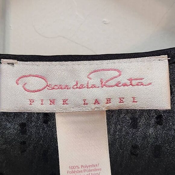 Oscar De La Renta Pink Label sheer black dotted robe puff sleeve wrap small - Picture 5 of 6